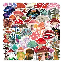 

50pcs Color Mushroom Sticker Children Gift DIY Skateboard Luggage Refrigerator Notebook Graffiti Waterproof Decal Stickers