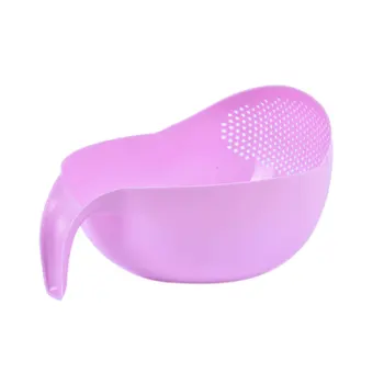 

Plastic Food Grade Rice Beans Peas Washing Filter Strainer Green Pink Basket Sieve Drainer Cleaning Gadget