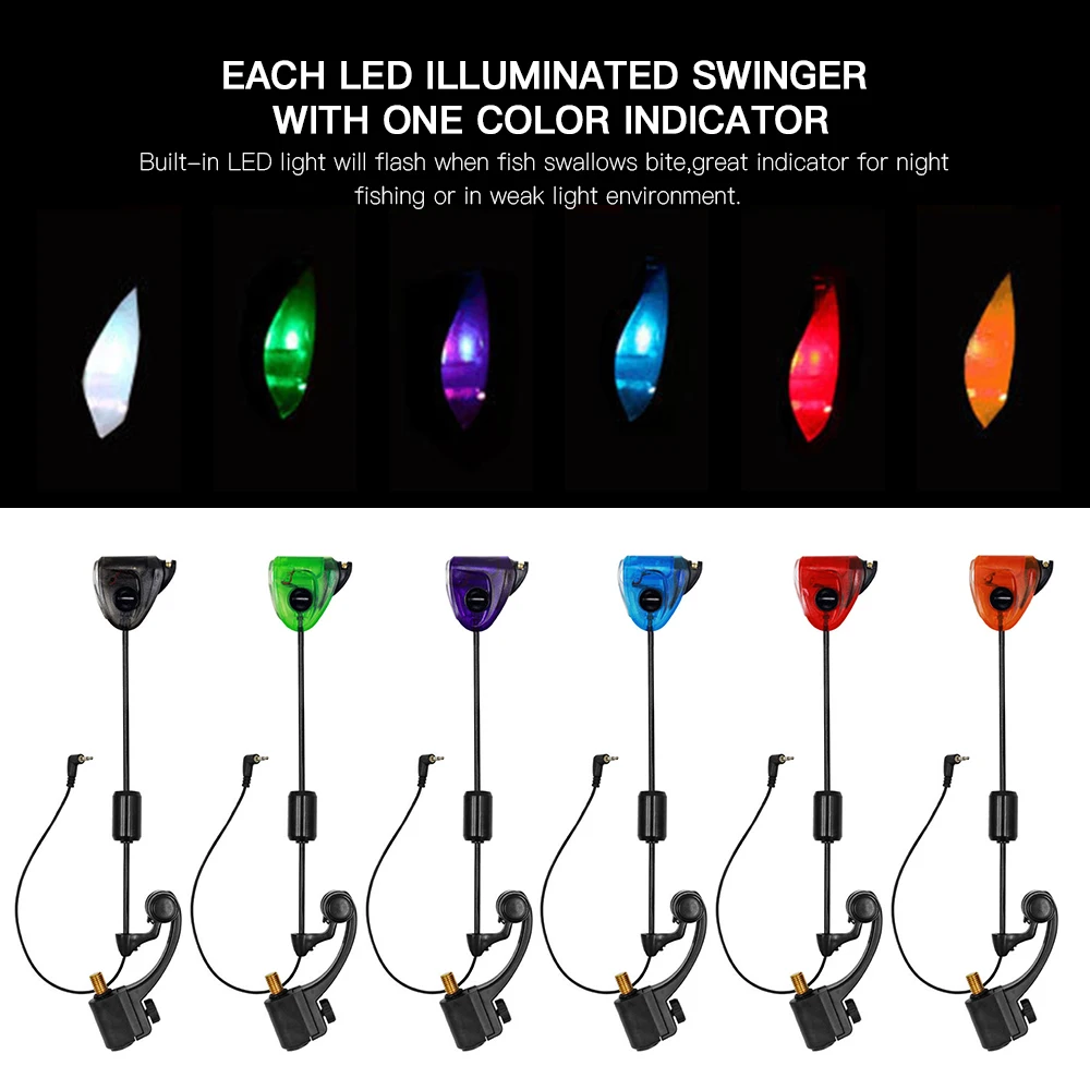 Indicateur de touche lumineux Fishing Swinger - Alarme LED pour pêche durable avec swinger et accessoires