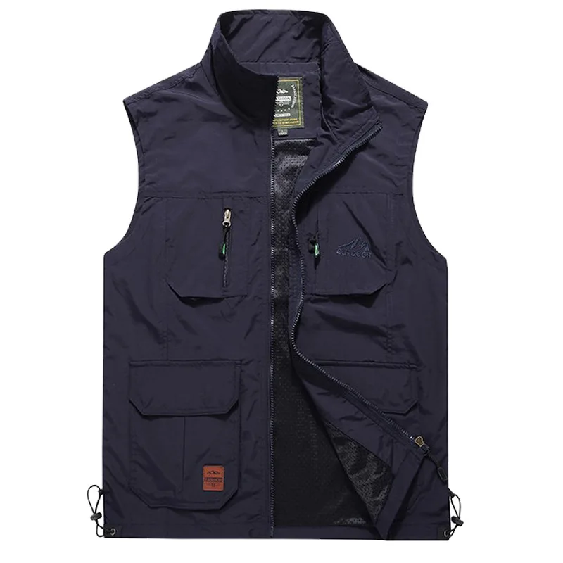 

Customizable Printed Words Thin Type for Spring And Autumn Men's Outdoor Casual Vest Quick-Dry Workwear Multi-pockets Vest Photo