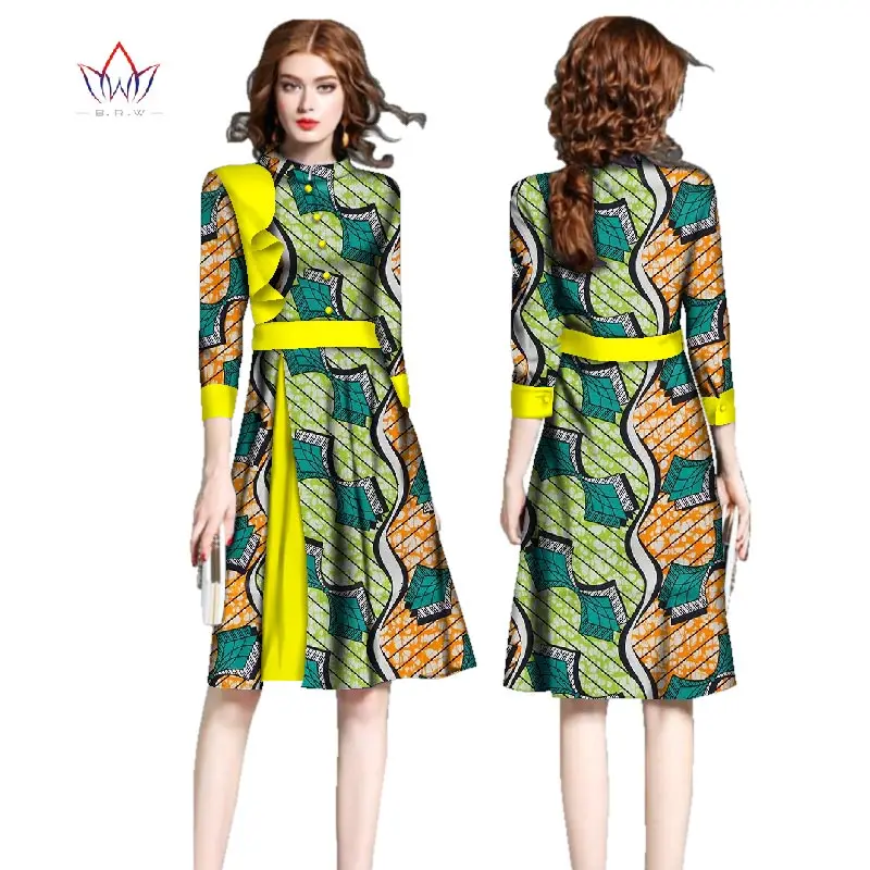 Платья размера плюс модное платье 6XL Vestidos De праздничное Дашики с круглым вырезом Женская традиционная африканская одежда натуральный 5xl WY2479 - Цвет: 12