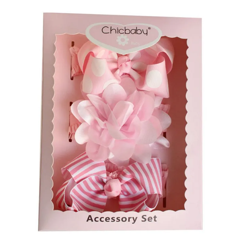 Baby Cute Girls Bowknot Floral Crown Design Headband Headwear Apparel Photography Prop Party Gift Set