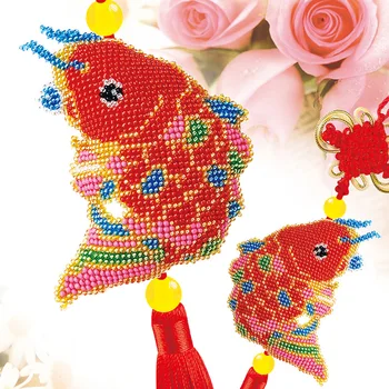 

Key Chain Accessories Stamped Crafts DIY Printed Cross-Stitching-Kit Embroidery Stich-Bead Needlework DM034