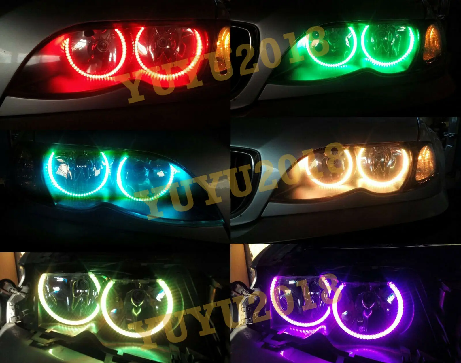 Многоцветный RGB LED angel eye halo кольца подходят для Chevrolet Captiva 2011- Автомобильные фары дьявол, демон Corona Flash lamp DRL
