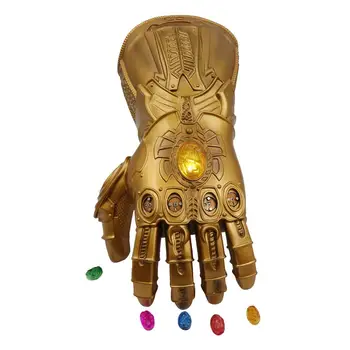 

Thanos PVC Gloves Avengers Endgame Iron Man Infinity Gauntlet LED Glove Cosplay Detachable Laser Stone Arm Tony Stark Light Up
