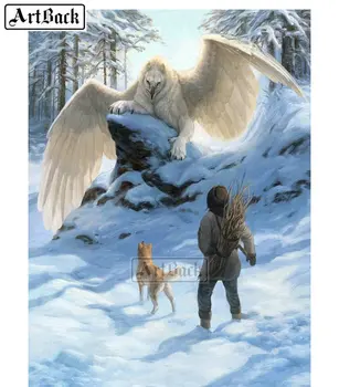 

5d diamond painting winter snow scenery big eagle kids full square drill diamond cross stitch crystal mosaic embroidery