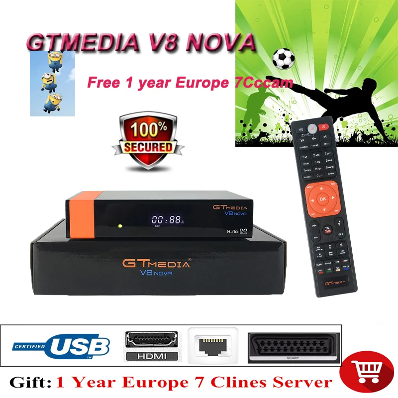 1 year European ClineGTMedia V8 Nova full HD intelligent satellite TV decoder built-in WIFI H.265DVB-S2 receiver | Электроника