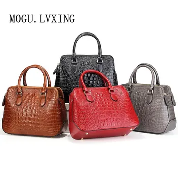 

MOGU.LVXING brand leather handbags leather shoulder bag crocodile oil wax leather shoulder bag designer Messenger bag