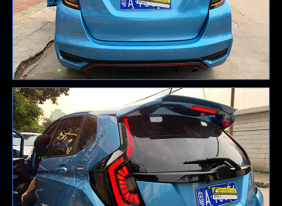 Набор для автостайлинга для HONDA Fit Jazz задние фонари- светодиодный задний фонарь светодиодные задние фары DRL+ тормоз+ Реверсивный+ Динамический сигнал поворота