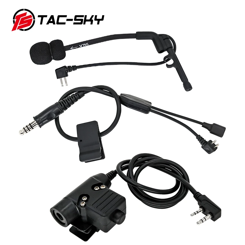 TAC-SKY Y Cable con micrófono Comtac Y U94 Ptt, para auriculares tácticos con cancelación de ruido, versión IPSC, Comtac ii iii