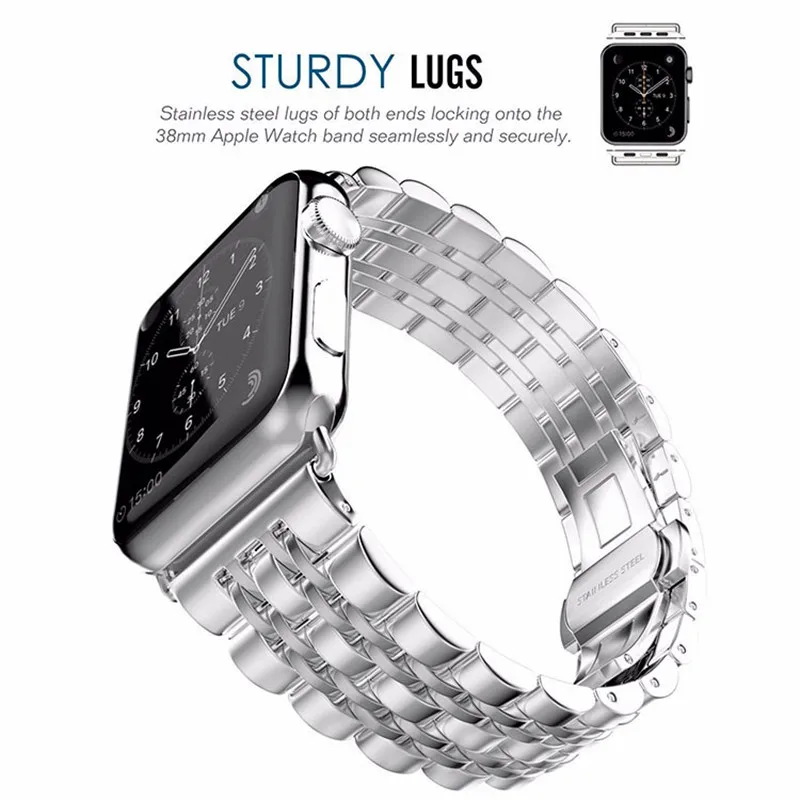 Нержавеющая сталь ремешок для Apple Watch группа 44 мм 40 42 38 соединяющий ремешок браслета iwatch серии 4 3 2 1 ремешки наручных часов