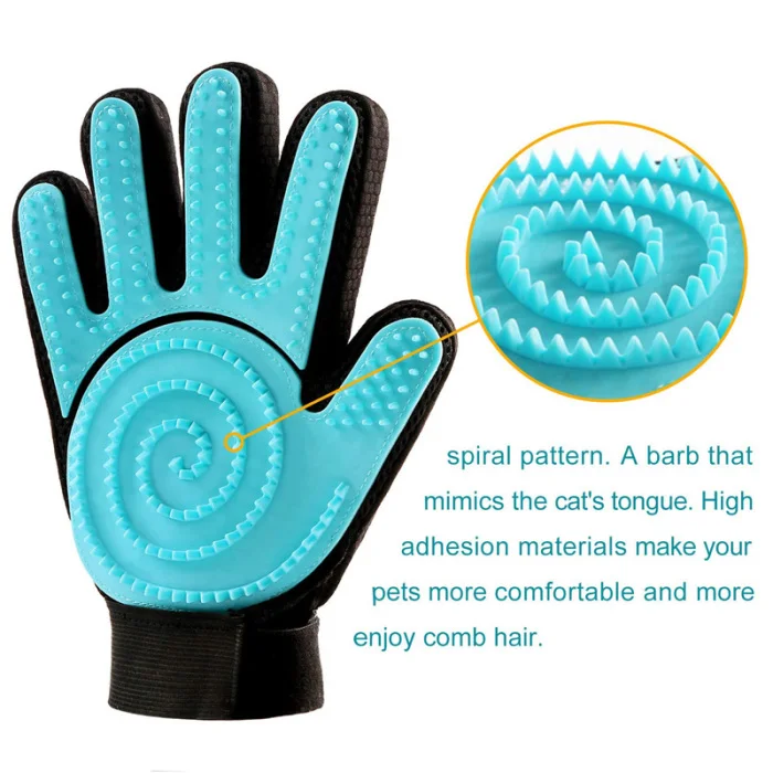2 шт. перчатка для ухода за домашними животными силиконовая нежная Массажная щетка для дешидинга инструмент для собак кошек TT-best