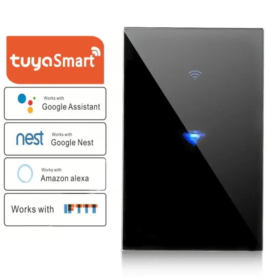

Intelligent WiFi Touch Wall Light Panel Switch Voice Control for Alexa US 95-250V smart remote control