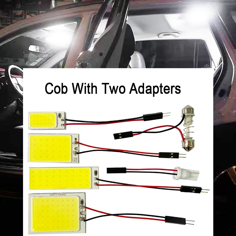 Lámpara de lectura Interior de coche, luz de techo, adorno para vehículo, Panel, T10 W5w Cob 24SMD 36SMD 48SMD