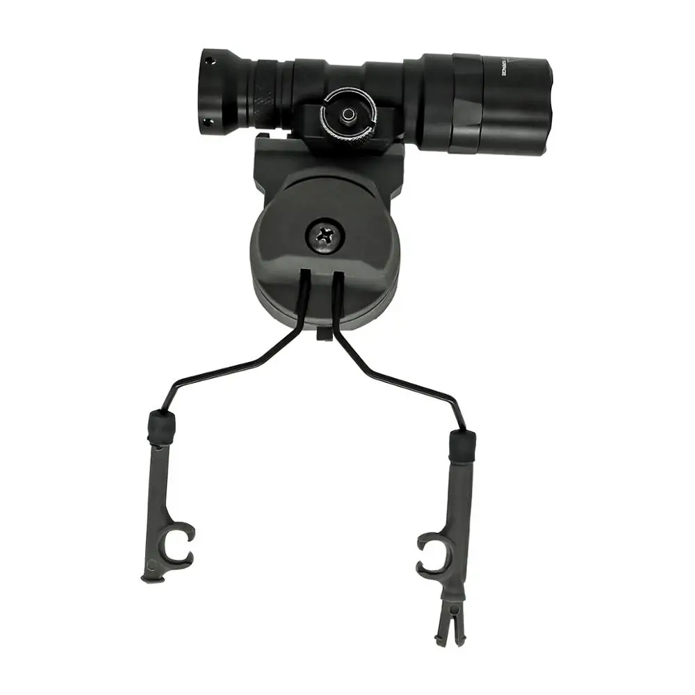 Tactical headset COMTAC bracket ARC OPS CORE helmet bracket rail adapter and tactical flashlight mounting kit platform Gray