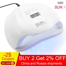 54 Вт SUNX Сушилка для ногтей с ЖК-дисплеем 36 светодиодный светильник для ногтей УФ светодиодный светильник для отверждения гель-лака Авто зондирующая лампа для ногтей
