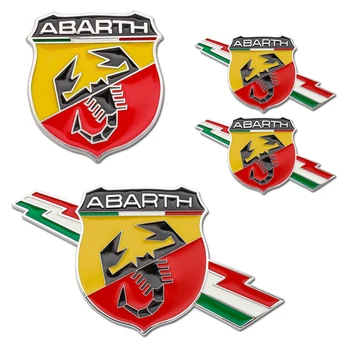 

Car Styling 3D metal ABARTH logo Emblem Sticker Decal For Fiat Abarth Punto 124/125/125/500 stilo ducato accessories