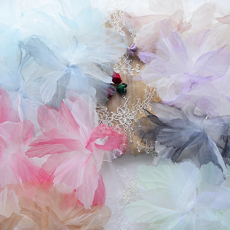Organza Flowers 3D Simulation Fake Flower Costume Decorations Corsage Fabric Handmade Diy Accessories RS3130 | Дом и сад