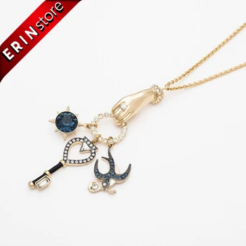 

ERIN High quality SWA gem swallow Key Tarot lucky Necklace