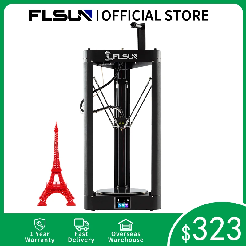 US $323.46 3D Printer Flsun QQ S PRO Delta Kossel AutoLevel Upgraded Resume PreAssembly TFT 32bits Board Impressora Drucker