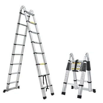 

1 PCS 2.5M+2.5M Alluminum Telescopic Ladder With Joint