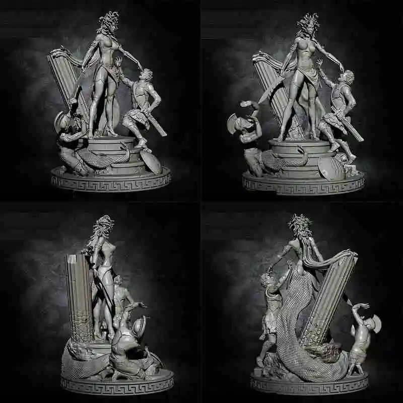 1/32 Resin Figure Model Kits Curse Princess Queen Soldier Medusa Unpainted S3R8 