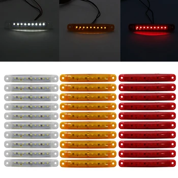 

30PCS Amber 9LED Bus/Truck/Trailer/Truck LED Lights Side Marker Light Waterproof 24V LED Light Tail License Plate Parking