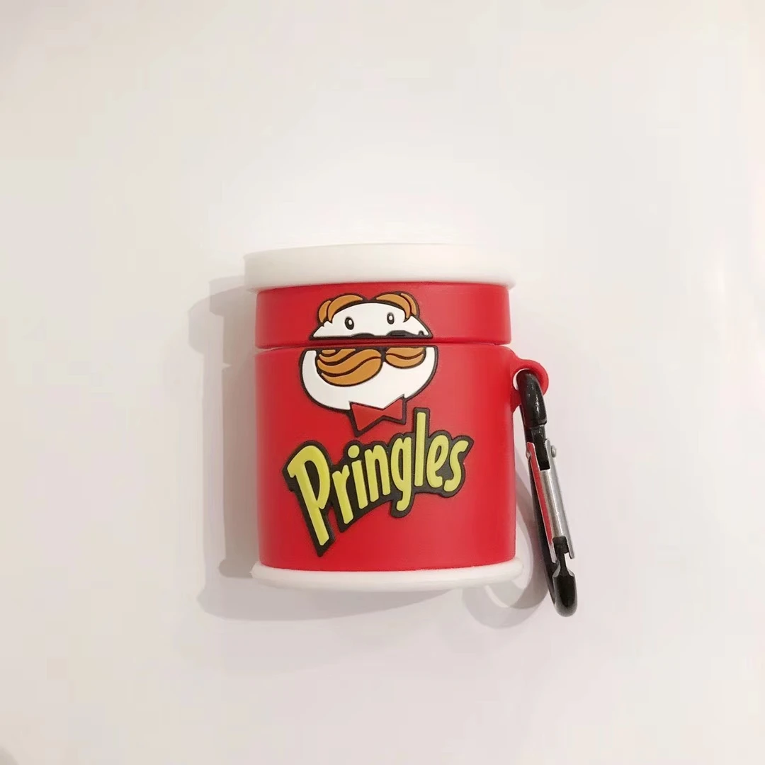 Funny Cartoon Pringles Beard Headphone Cases for Apple Airpods 1/2 3D Cute Silicone Protection Earphone Cover Accessories