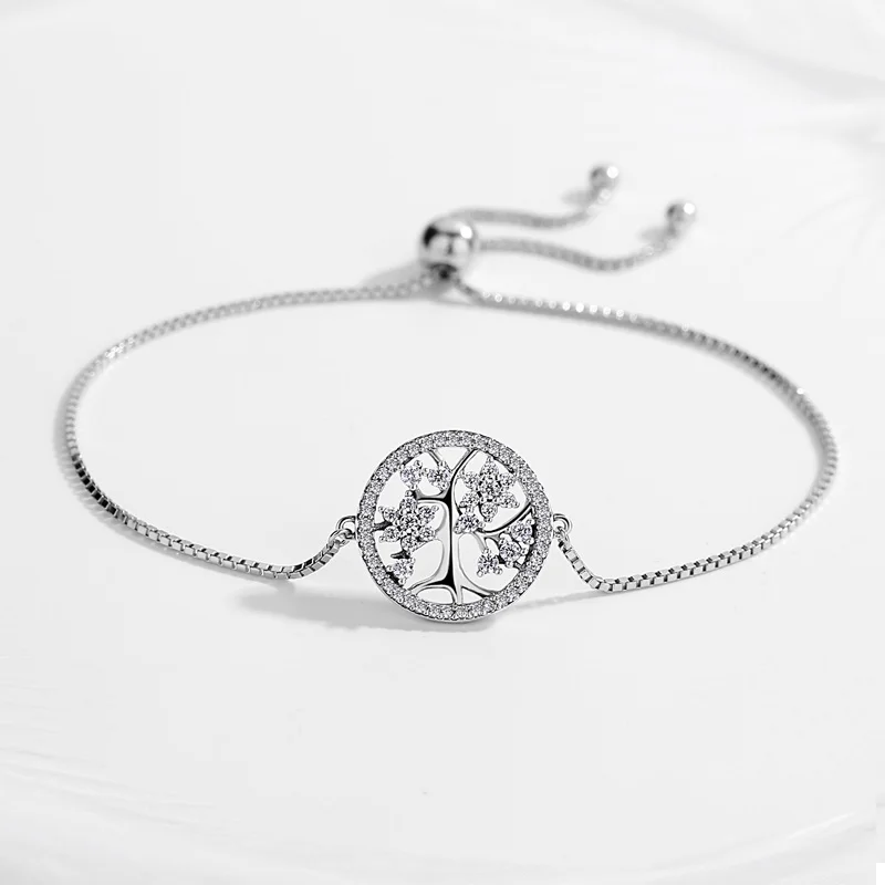 Браслет из серебра 925 пробы с искусственными кристаллами|Гибкие и жесткие
