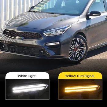 

CSCSNL 2Pcs For Kia K3 Cerato 2018 2019 2020 LED Daytime Running Light Flowing Turn Signal Relay 12V Car DRL Fog Lamp