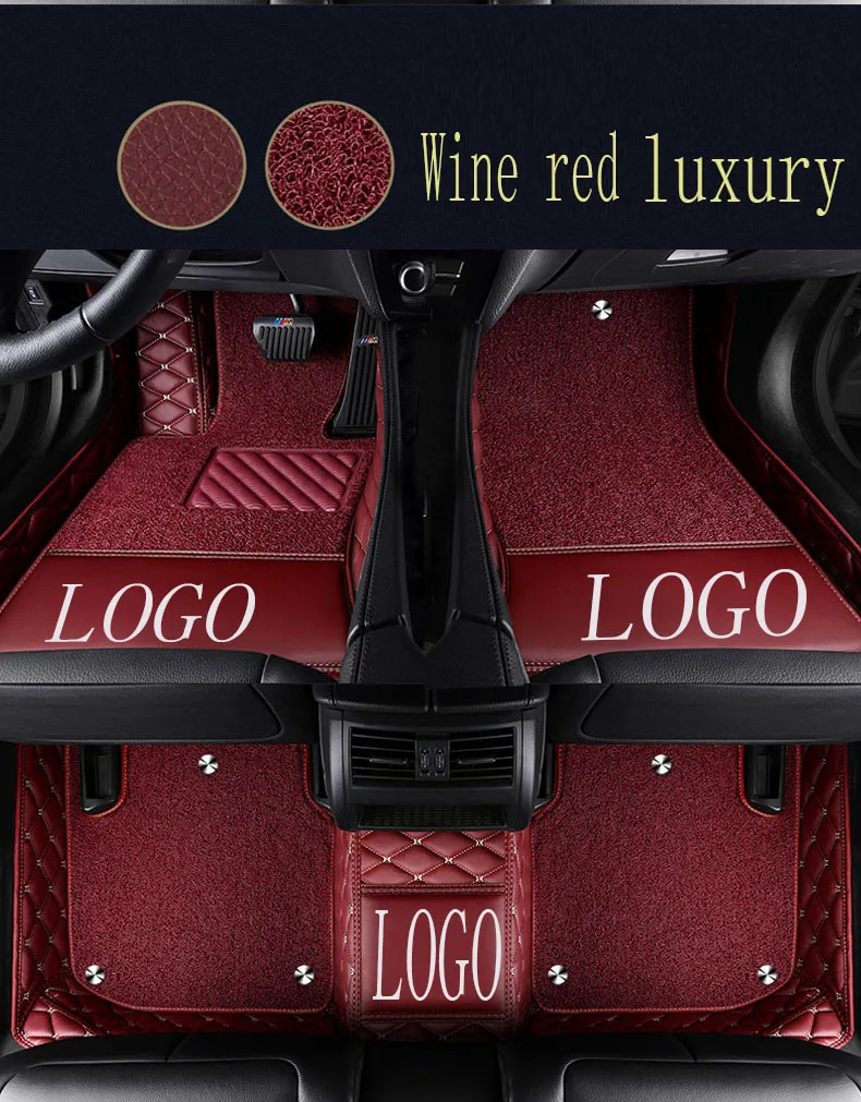 

Car floor mats with Logo/Brand Logo Case for Audi A3 A4 A6 A7 A8 Q3 Q5 Q7 TT 5D Waterproof car-styling leather Anti-slip carpet
