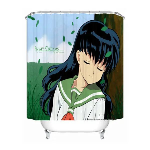 Shower Curtain Пользовательские Ретро аниме Inuyasha душ Ванная комната Шторы Mildewproof Водонепроницаемый полиэстер различные размеры#0421-21-55 - Цвет: Shower Curtain