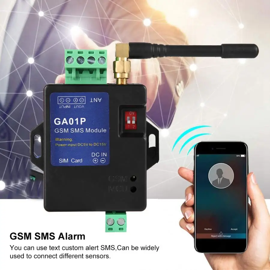 Сигнализация GA01P GSM сигнализация для звонков по SMS аккумуляторная батарея системы