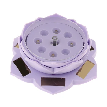 

Prettyia Lotus Rotating Jewelry Display Stand Solar Powered Watch Turntable