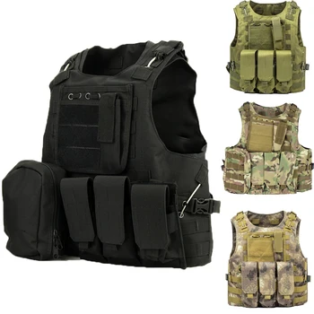 

Camouflage Hunting Tactical Vest Molle Military Wargame Body Armor Hunting Vest Durable Shooting CS Outdoor Army Paintball Vests