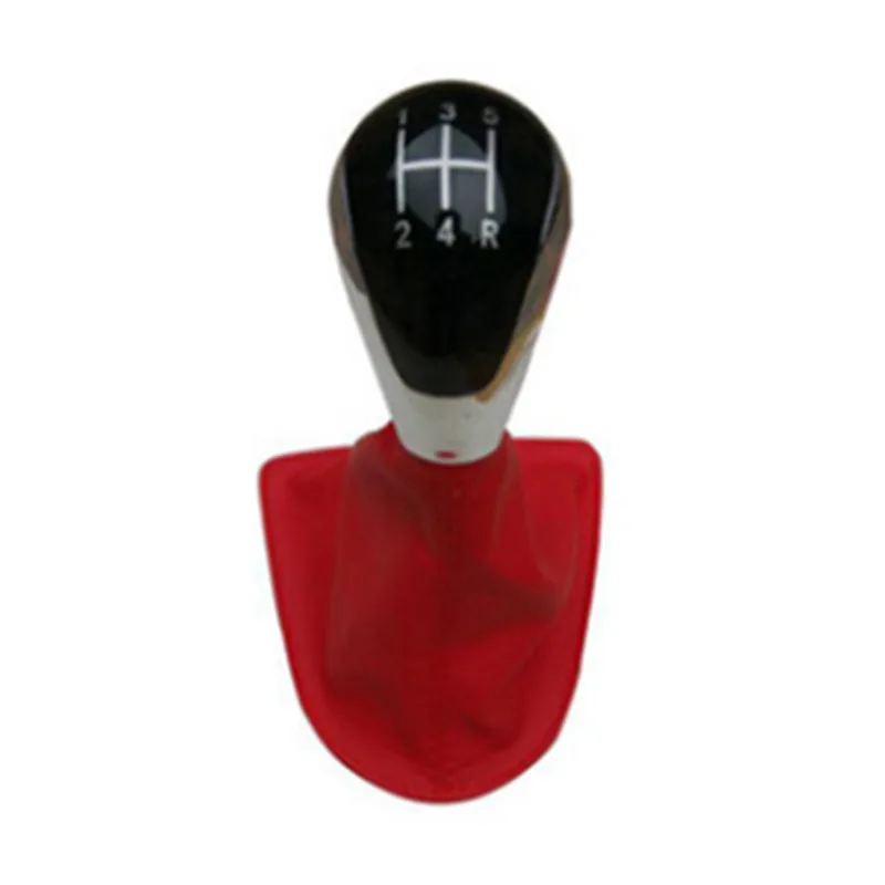 

5 Speed Car Gear Shift Knob With Boot Red Gear Shift Collars Dustproof Cover for GEELY British 2009-2013