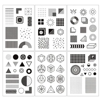 

Geometric Clear Transparent Stamps for Scrapbooking Decorative DIY Paper Card Craft TOOLS Supplies Silicone Stamp