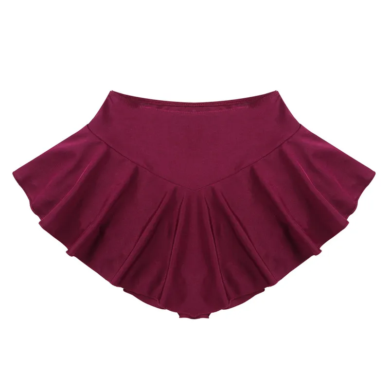 Wine Red Женские, взрослые, тянущиеся, фигурные юбки для конькобежцев со встроенными шортами, балетные, танцевальные, мини-юбки для девочек, летние, пляжные, теннисные, короткие юбки - Цвет: Wine Red