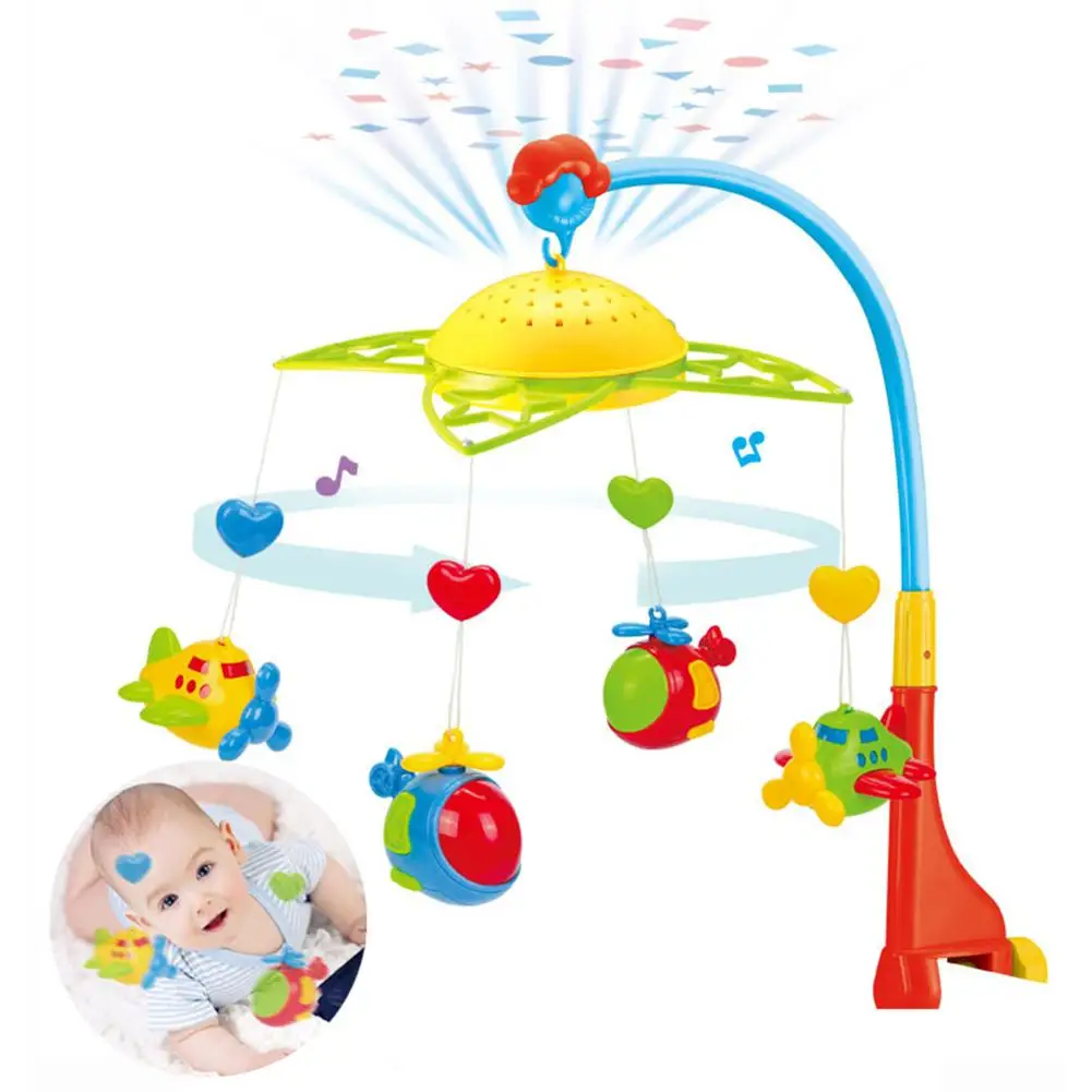 Детские погремушки в кроватку мобильные игрушки кровать колокольчик с светильник s и расслабляющая музыкальная кроватка мобильный Потолочный Светильник проектор Игрушки для малышей - Цвет: Multicolor