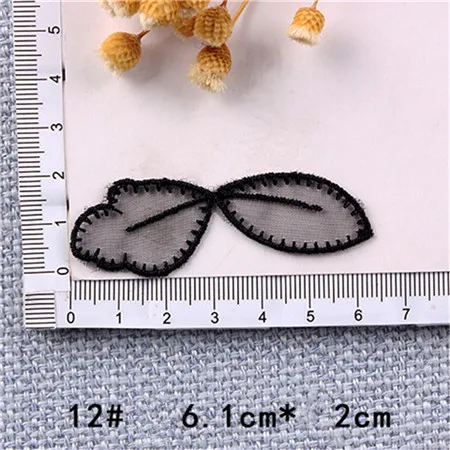 5 шт. черный кружевной цветок бабочка вышитые нашивки для одежды Аппликации полосы ткани наклейки - Цвет: 012