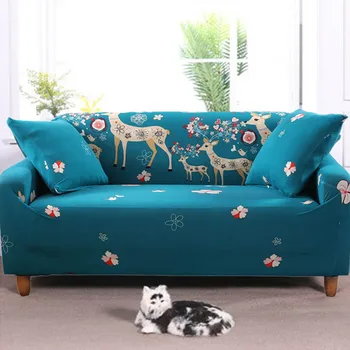 

Lovely Animals Stretch Elastic Sofa Cover Corner Sofa Towel Slip-resistant Sofa Covers for Living Room Fully-wrapped Anti-dust