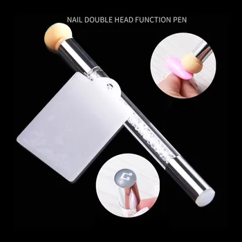 

Nail Art Powder Brush Replaceable Sponge Ombre Design Gradient Pen UV Gel Polish Bloom Rhinestone Handle Stamping Tool Scraper
