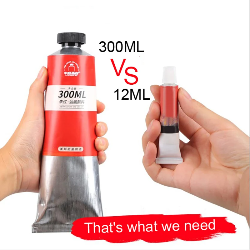 Transon-tubo de aluminio de gran capacidad para principiantes, materiales para pintura al óleo, 300ml