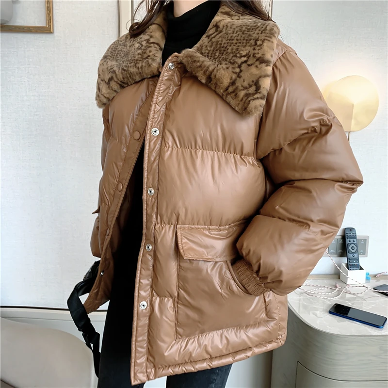 Утолщенное теплое корейское манто Femme Hiver, однобортное Женское пальто с поясом, меховым воротником и хлопковой подкладкой, парки, уличная одежда, пальто