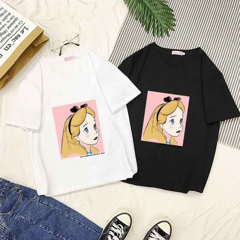 Женская летняя футболка с графическим принтом 2020 забавная принцесса Vogue Harajuku