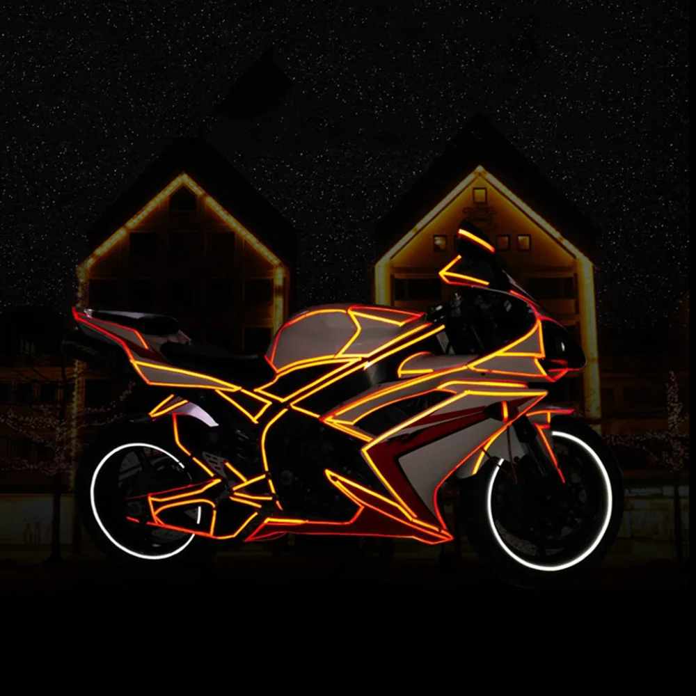 Reflective Tape Bicycle Stickers Decals Fluorescent Bike Wheel Strip Stickers Adhesive Safety Cycling Bike Warning Tape BC0123 (5)