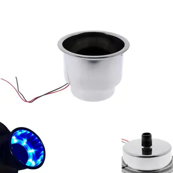 

Blue LED Light Stainless Steel Cup Drink Holder For Marine Boat
