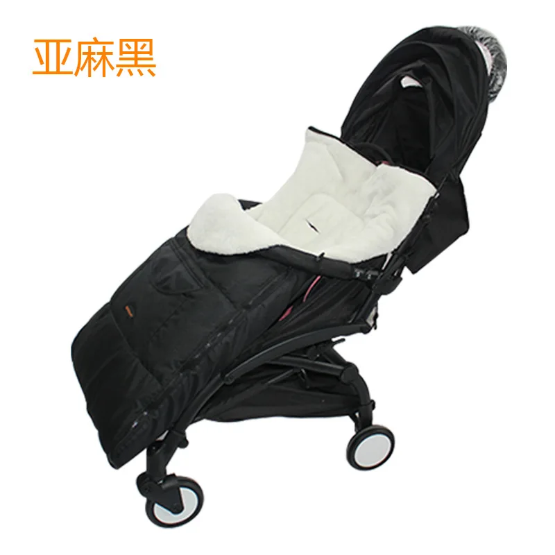 Зимняя универсальная детская коляска, аксессуары для коляски, носки, спальный мешок, детский чехол для коляски, подушка для коляски - Цвет: black