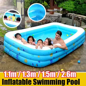 

Kids inflatable Pool Children's Home Use Paddling Pool Large Size Inflatable Square Swimming Pool for baby 1.1m/1.3m/1.5m/2.6m