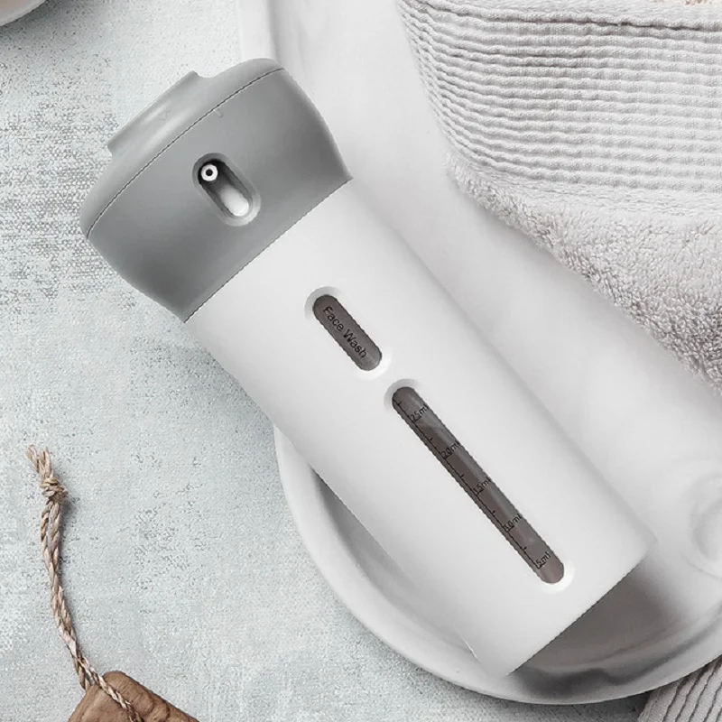 

Rotary Plastic Emulsion Storage Bottle Travel Sub-Bottle Set Portable Lotion Shampoo Four-in-One Rotating Sub-bottle Storage
